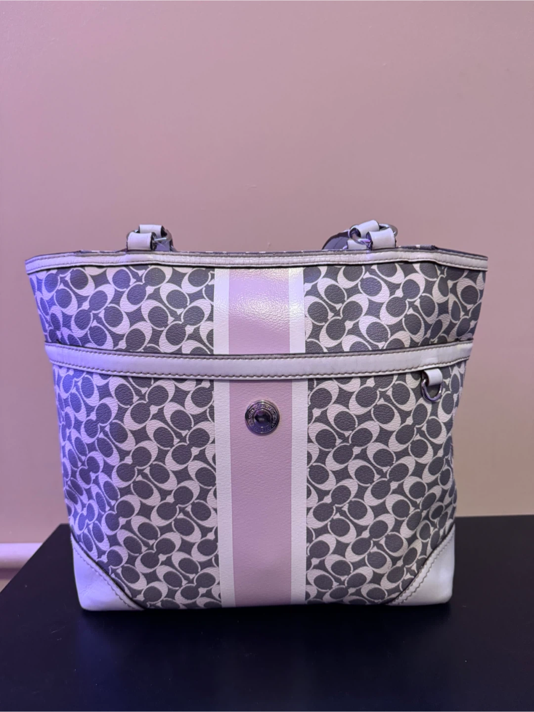 Coach Signature Print Tote Bag