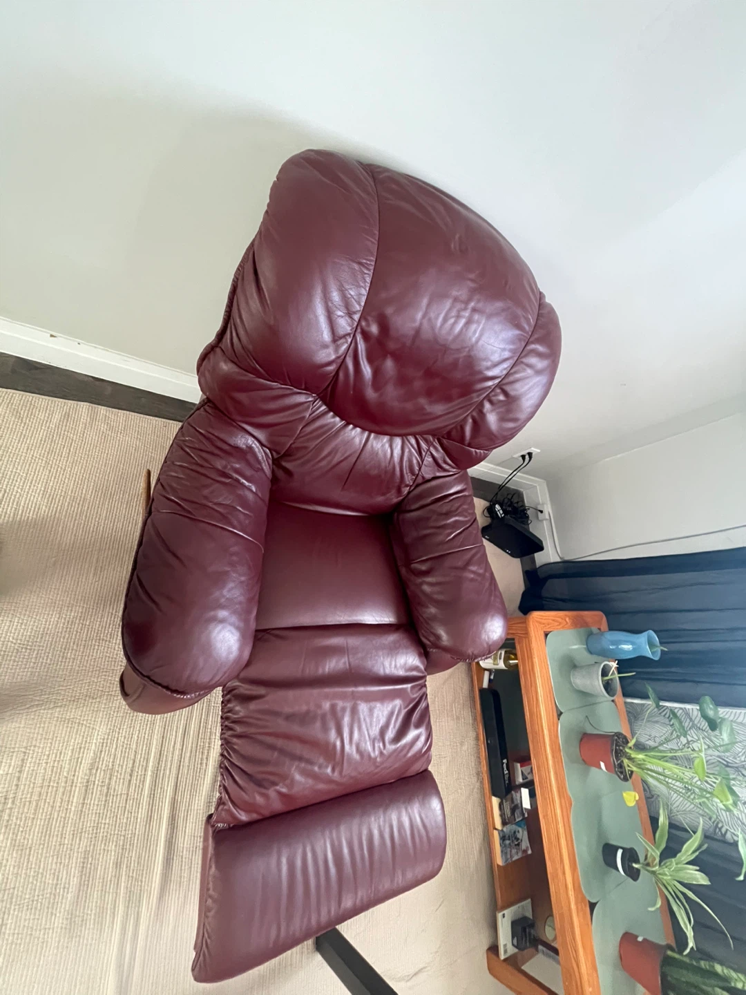 Burgundy Leather Recliner Chair