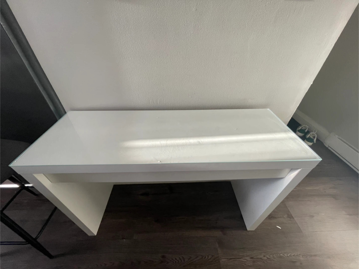 White Side Table with Drawer