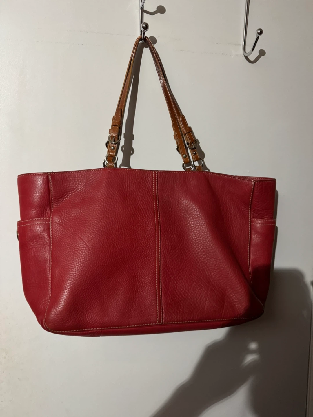 Coach Red Leather Tote Bag - photo 2