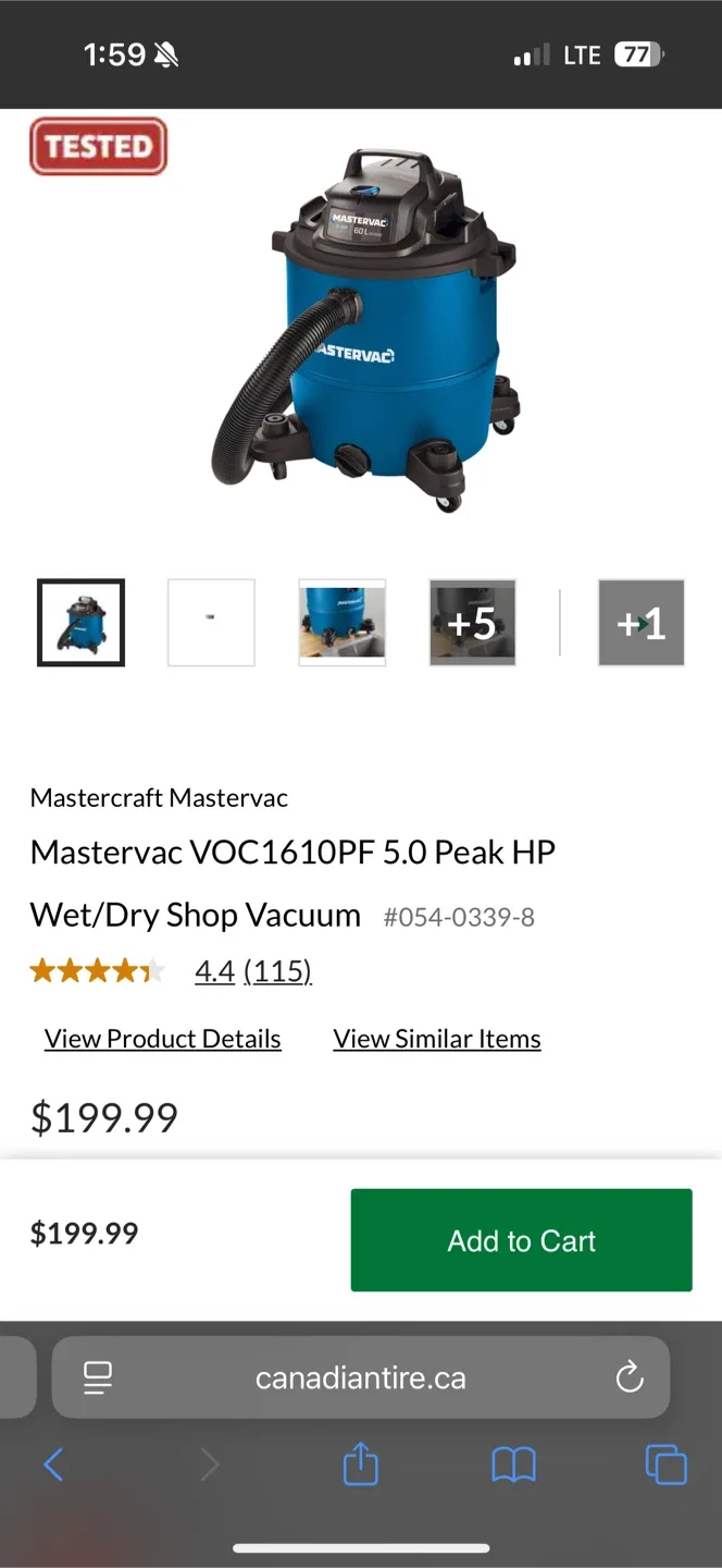 Mastervac 60L Wet/Dry Vacuum image indicator(3)