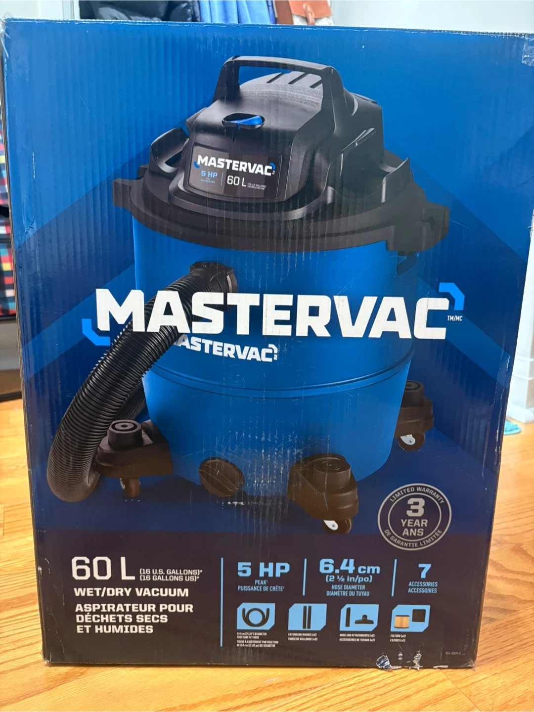 Mastervac 60L Wet/Dry Vacuum