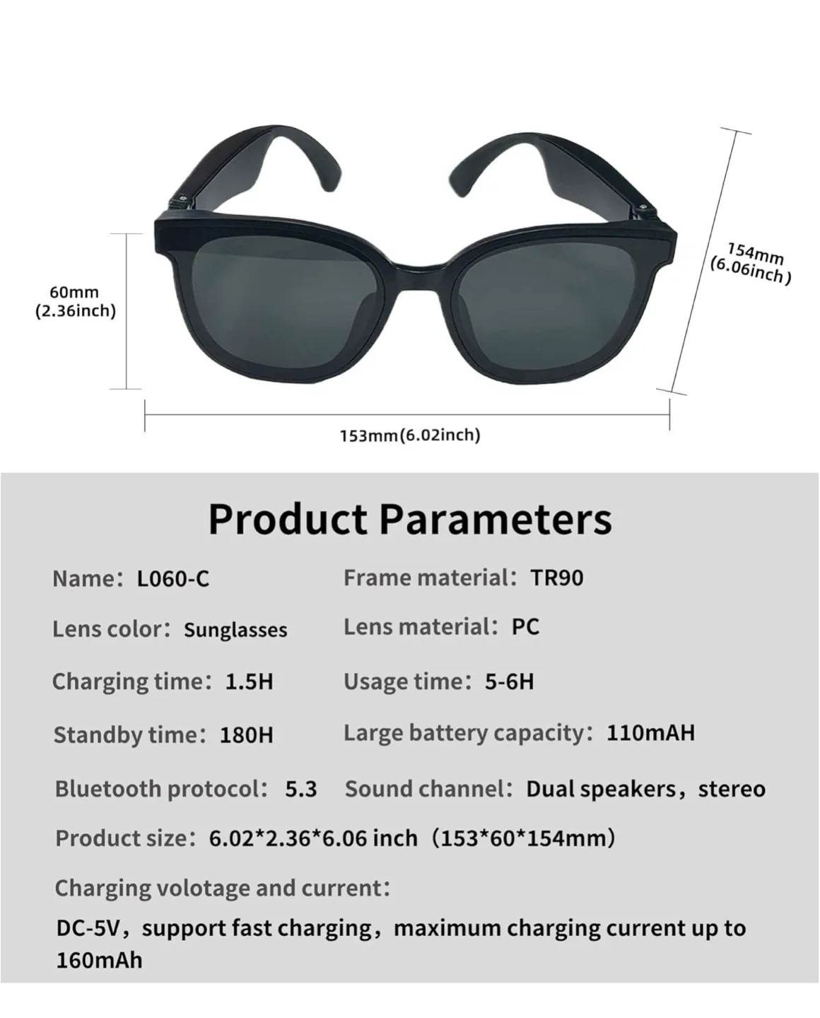 Bluetooth 5.3 Audio Sunglasses image indicator(6)