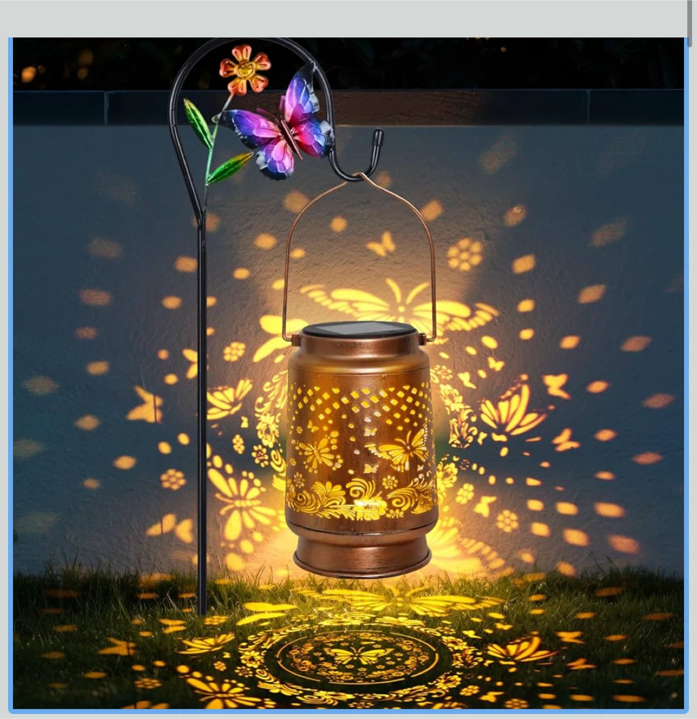Solar Lantern with Butterfly Design