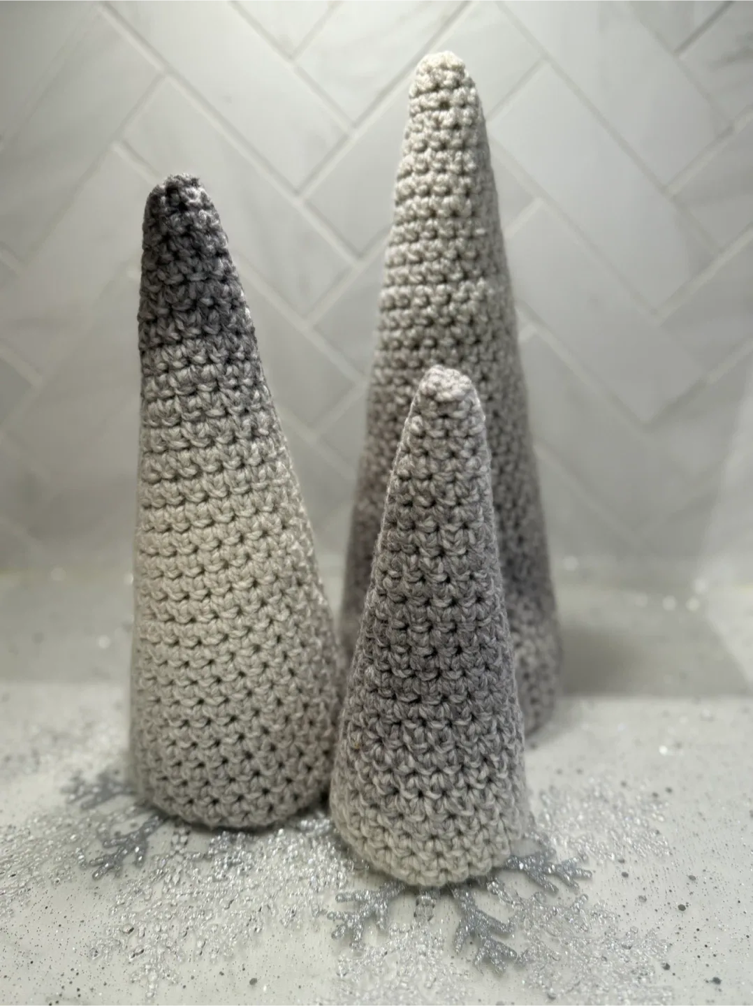 Handmade knit ombré trees - packaged for gifting image indicator(5)