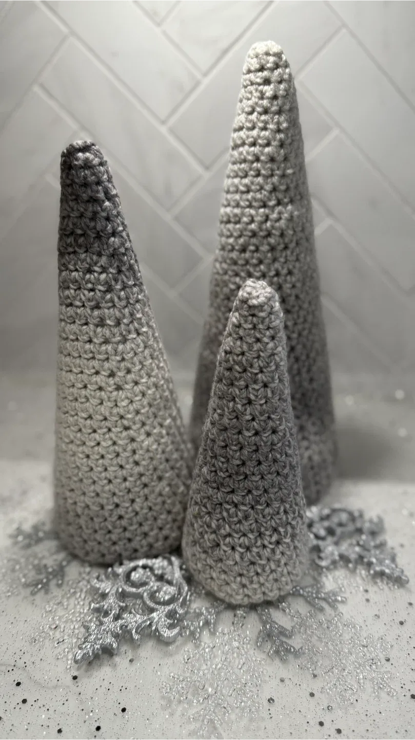 Handmade knit ombré trees - packaged for gifting image indicator(4)