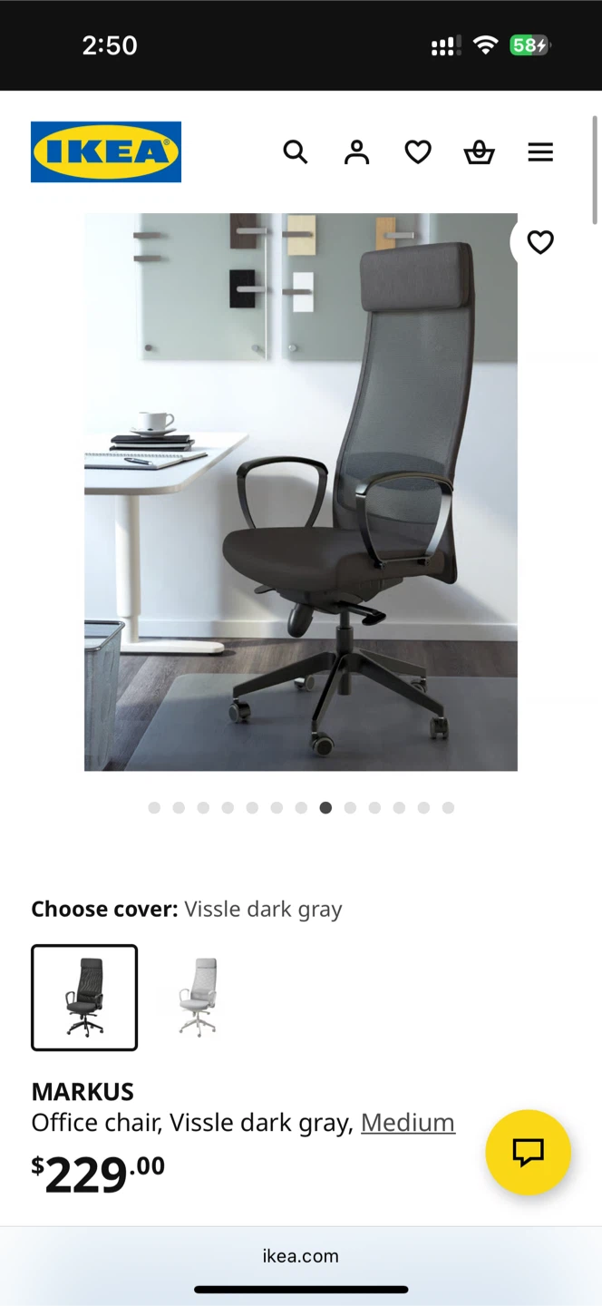 IKEA Markus Office Chair - Vissle Dark Gray, Medium