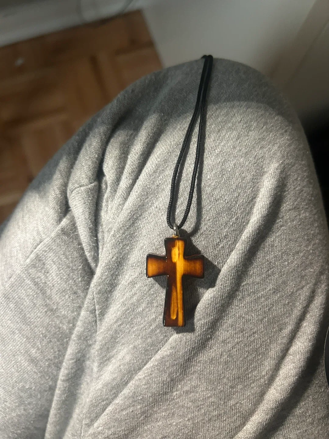 Wooden Cross Pendant Necklace