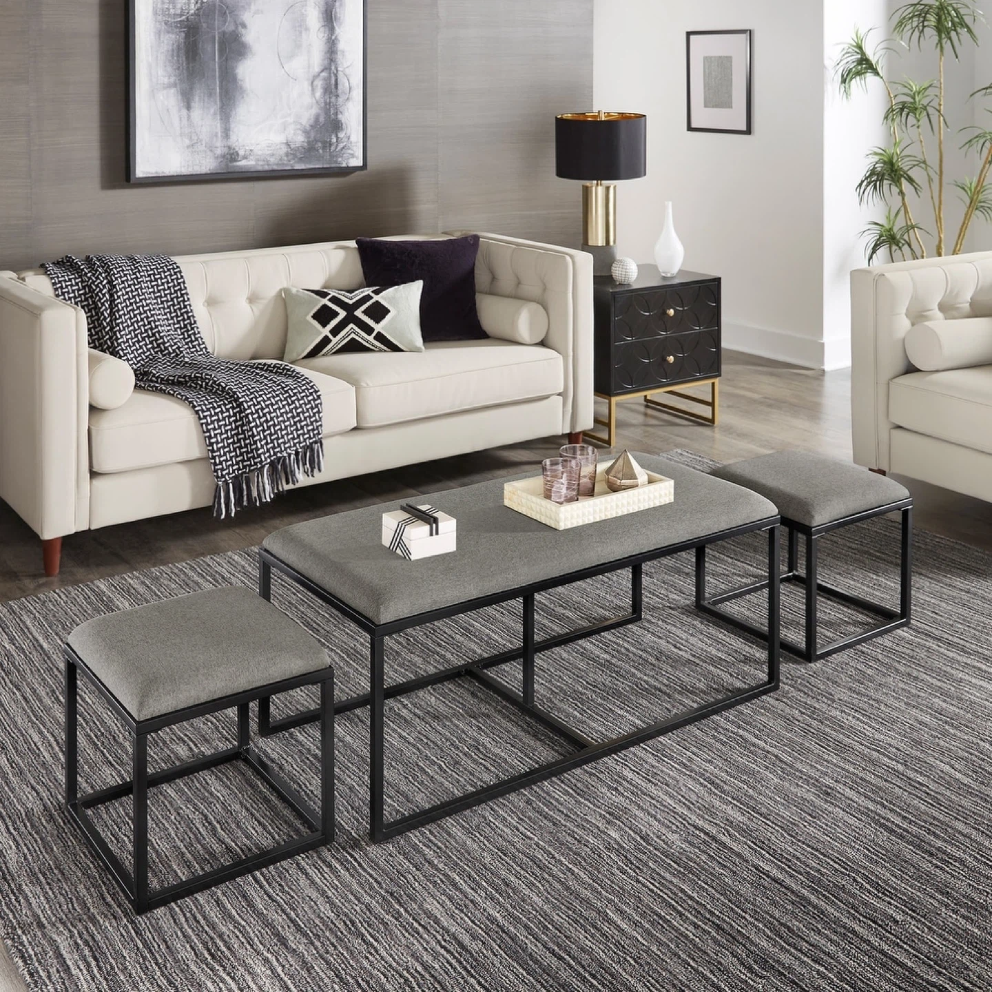 New Gray Nesting Coffee Table Set - photo 2