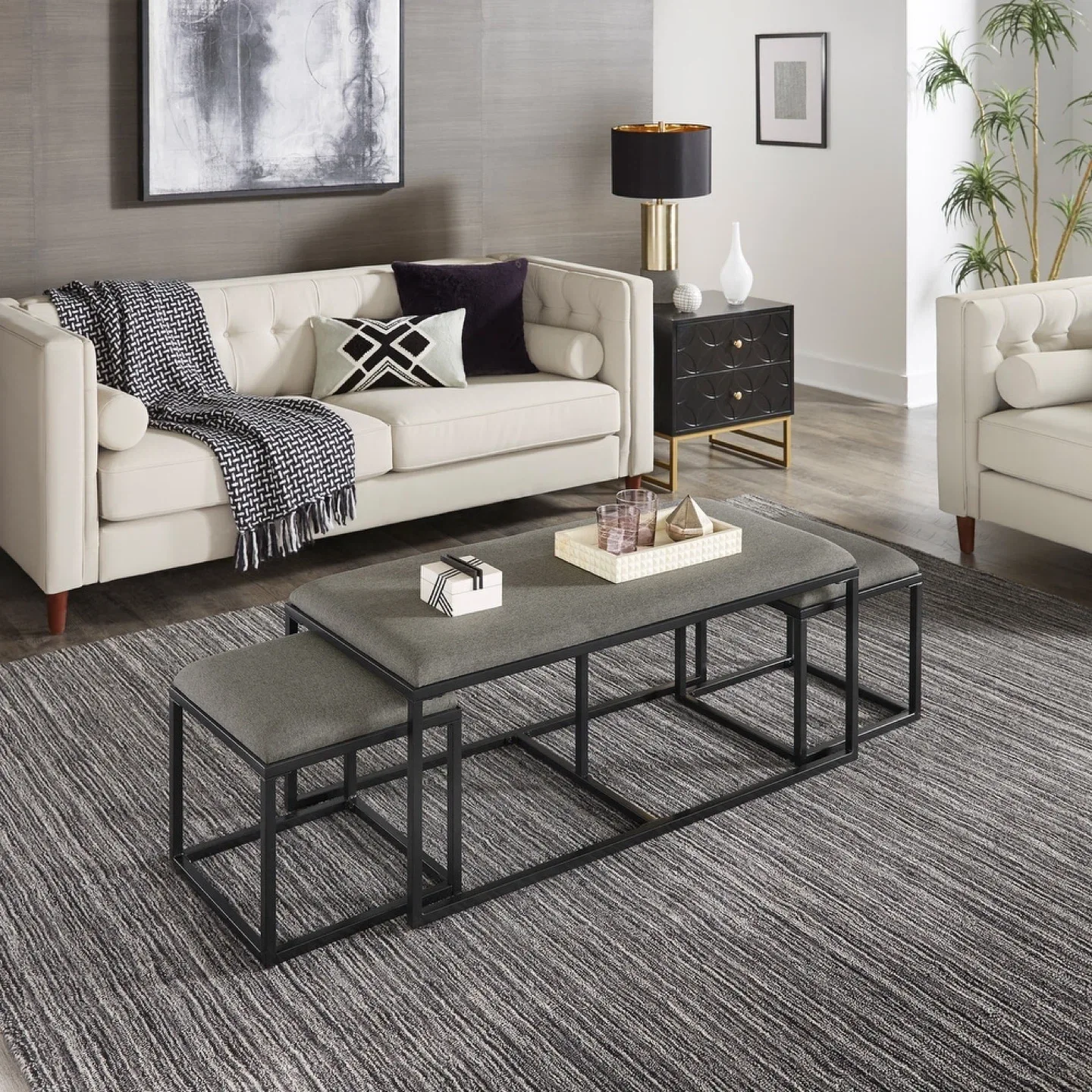 New Gray Nesting Coffee Table Set image indicator(4)