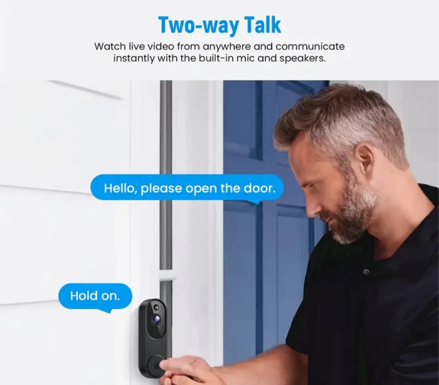 1080p Video Doorbell with Night Vision image indicator(4)