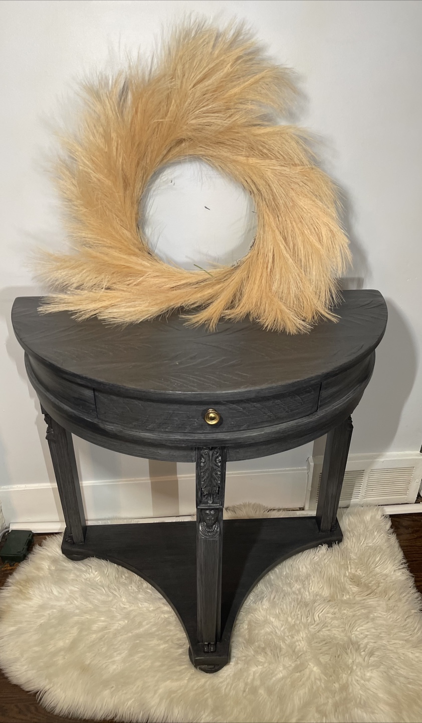 Half-Moon Entryway Table with a drawer and a lower shelf - photo 2