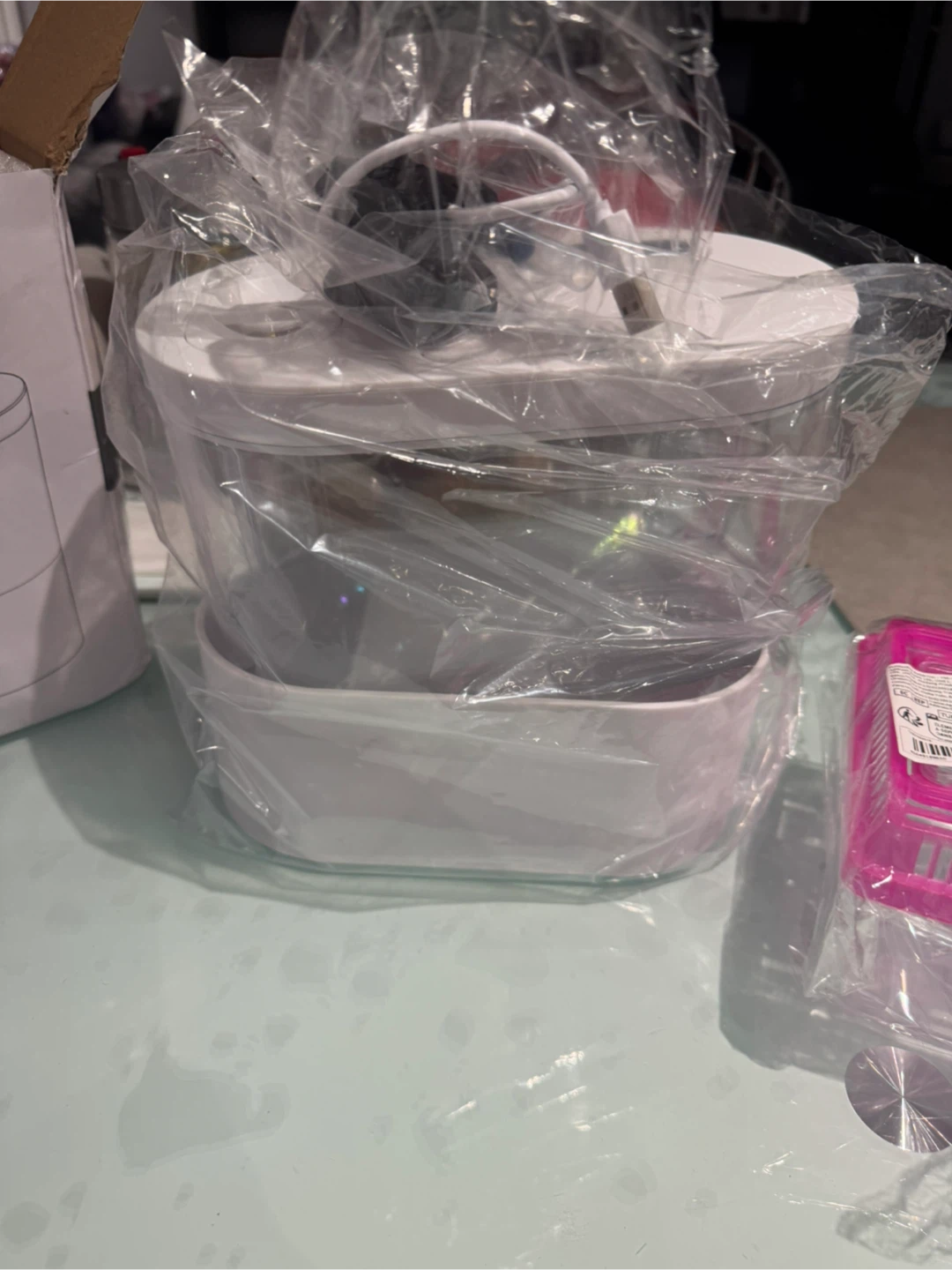 New White Multifunctional Desktop Mini Fish Tank