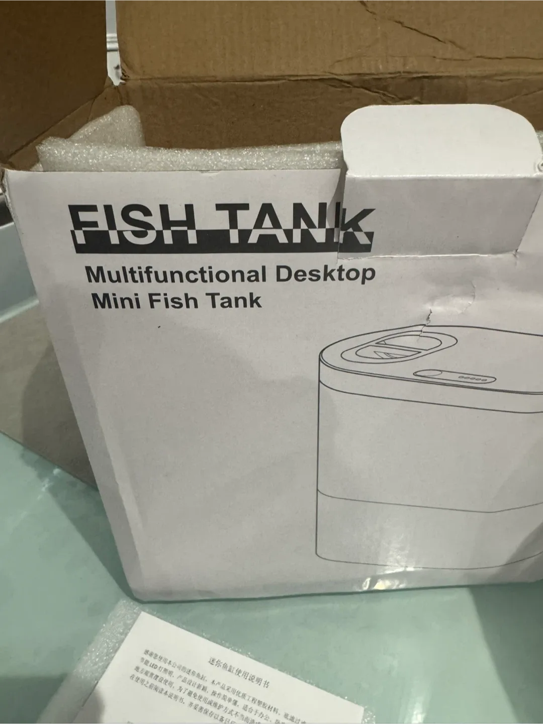 New White Multifunctional Desktop Mini Fish Tank image indicator(3)