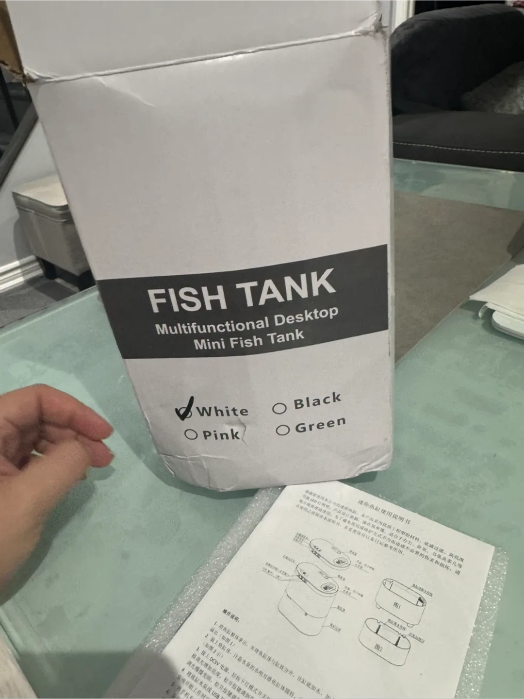 New White Multifunctional Desktop Mini Fish Tank image indicator(4)