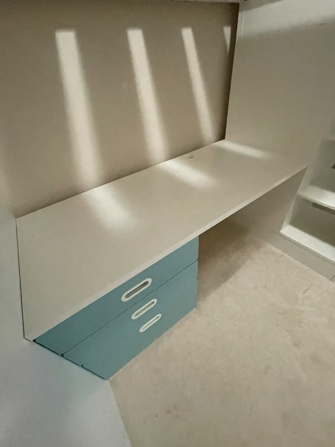 Loft Bed with Desk and Storage - White & Blue image indicator(7)