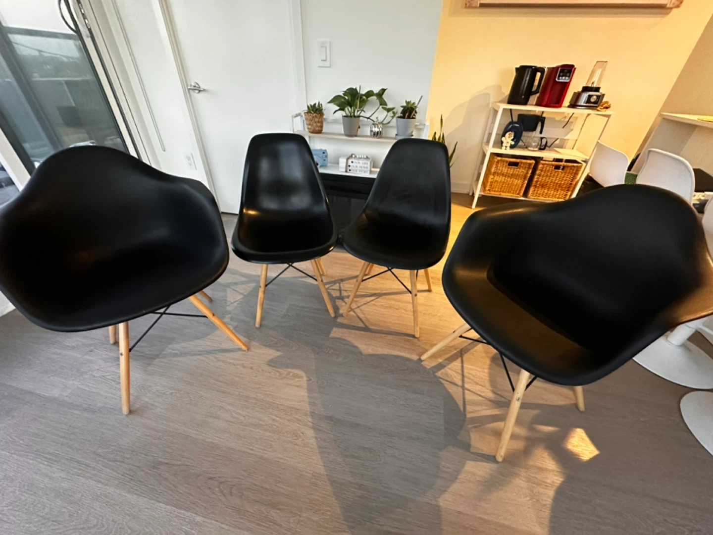 Set of 4 Black Eames Style Chairs