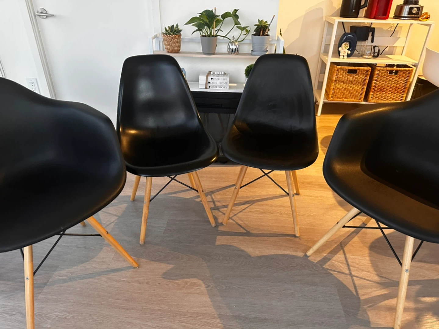 Set of 4 Black Eames Style Chairs - photo 5