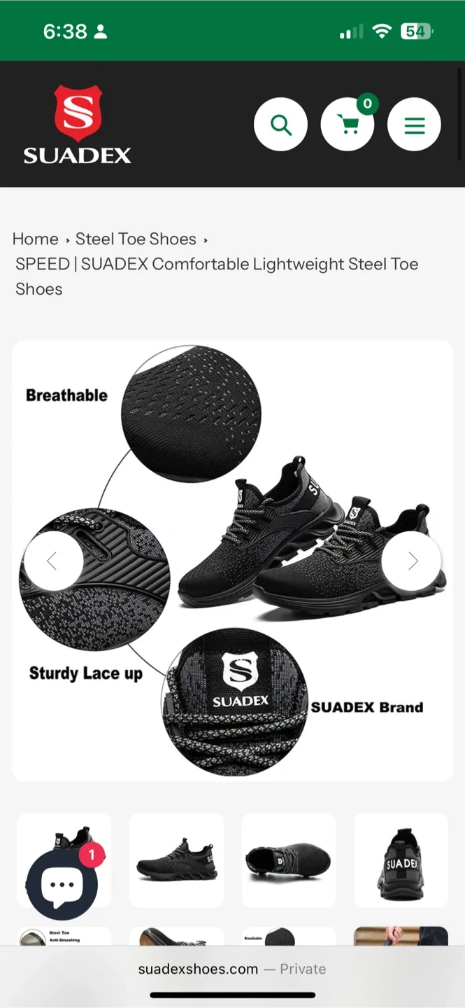 SUADEX Comfortable Lightweight Steel Toe Shoes image indicator(4)