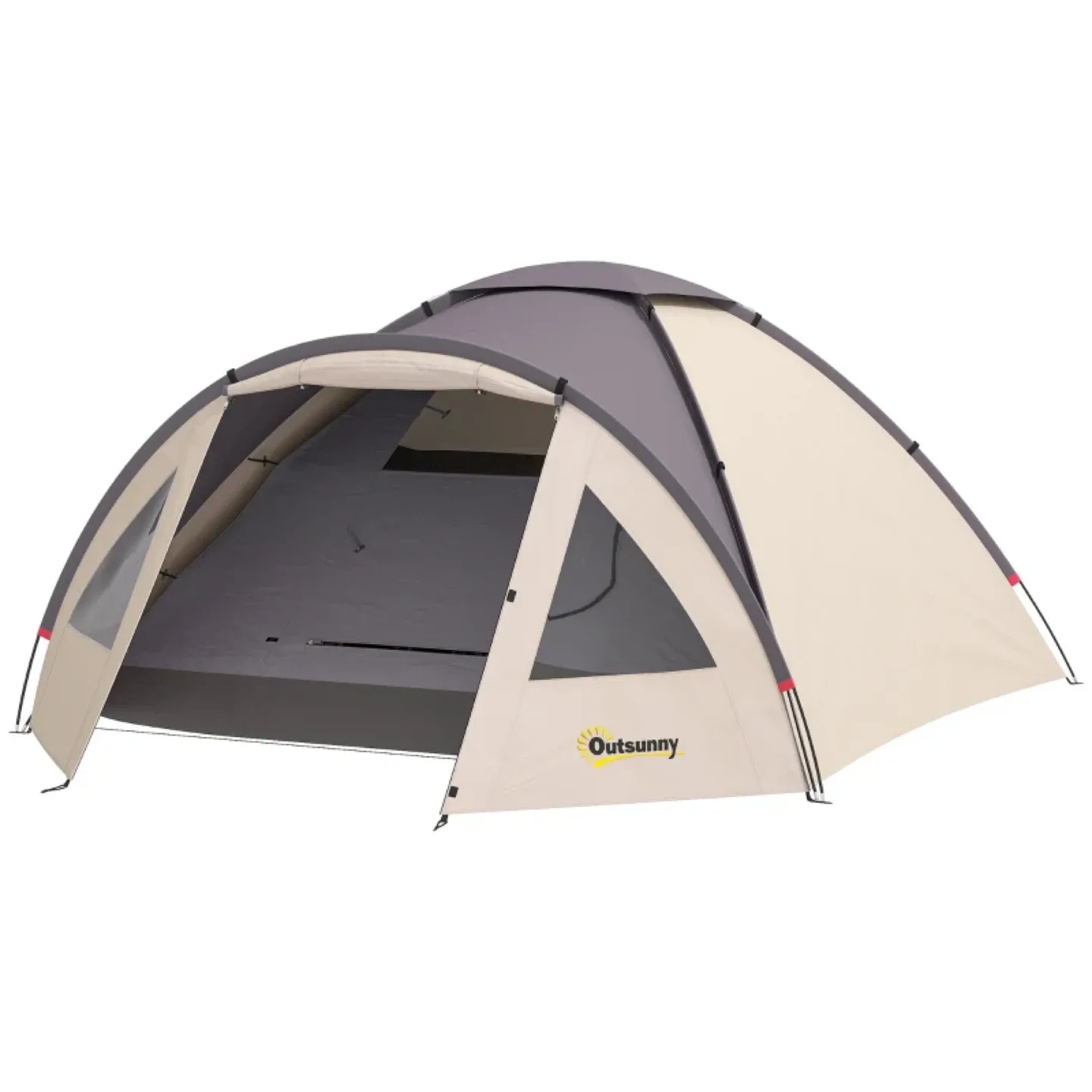 Outsunny 3 Person Camping Tent - Family Dome Tent w Bedroom thumbnail