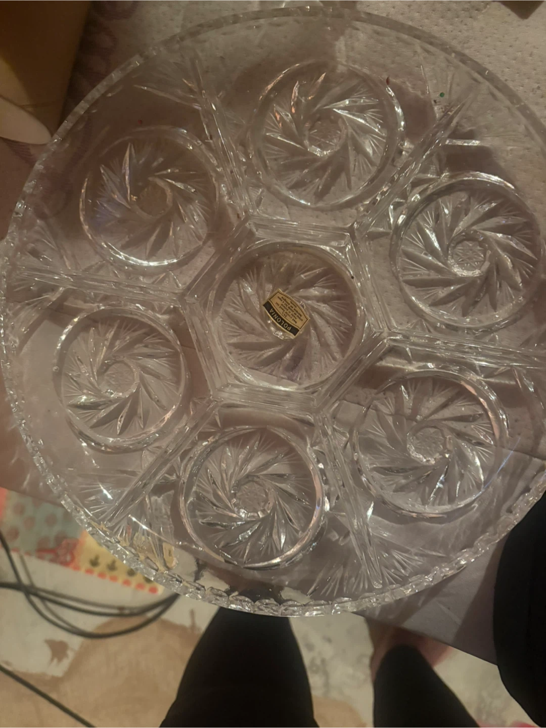 Polonia Crystal Divided Serving Dish
