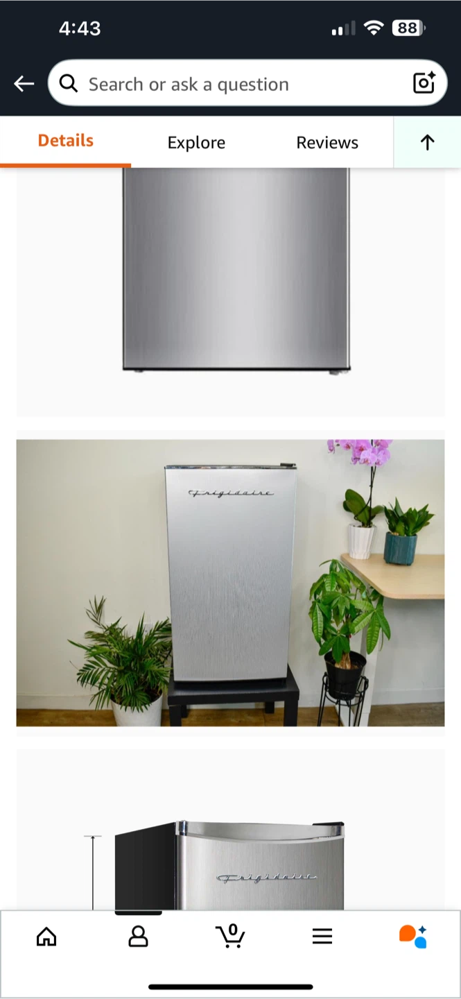 Frigidaire 3.2 cu ft Compact Mini Fridge - Silver - photo 3