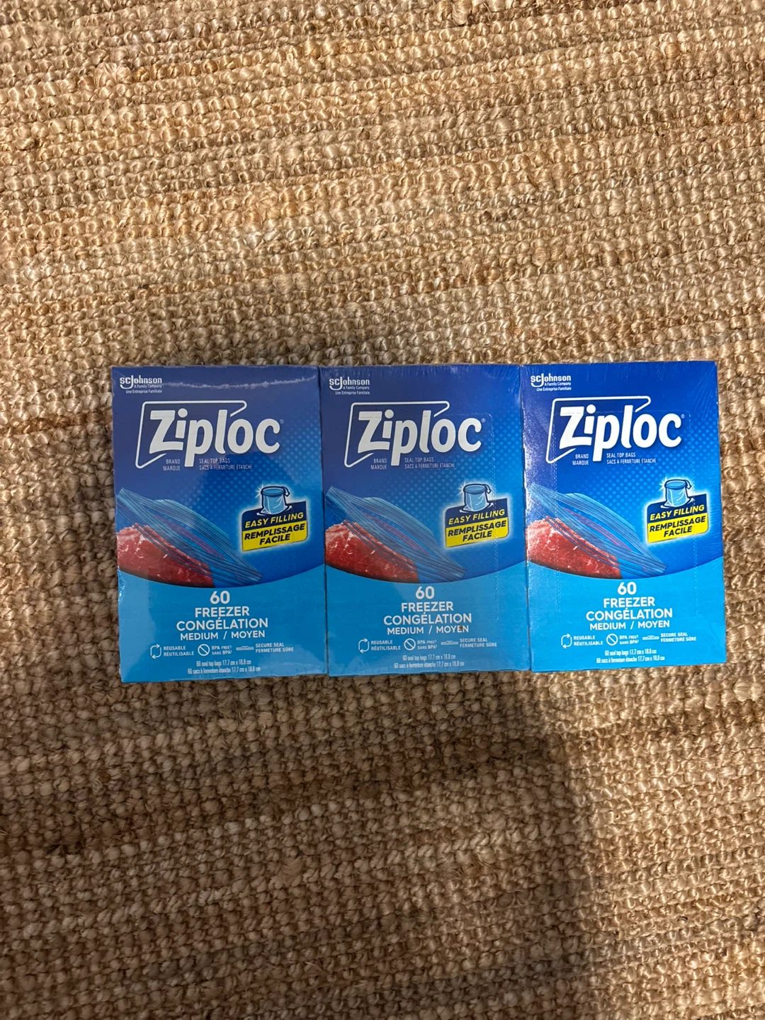 New Ziploc 180 Freezer Bags - Medium Size