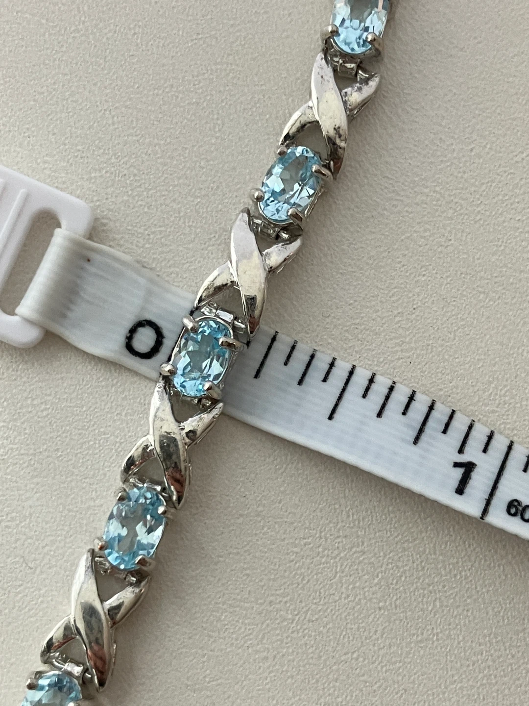 Blue Topaz 925 Sterling Silver Bracelet , 7.5" inches - photo 4