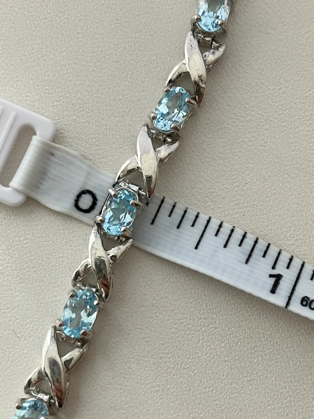 Blue Topaz 925 Sterling Silver Bracelet , 7.5" inches image indicator(4)