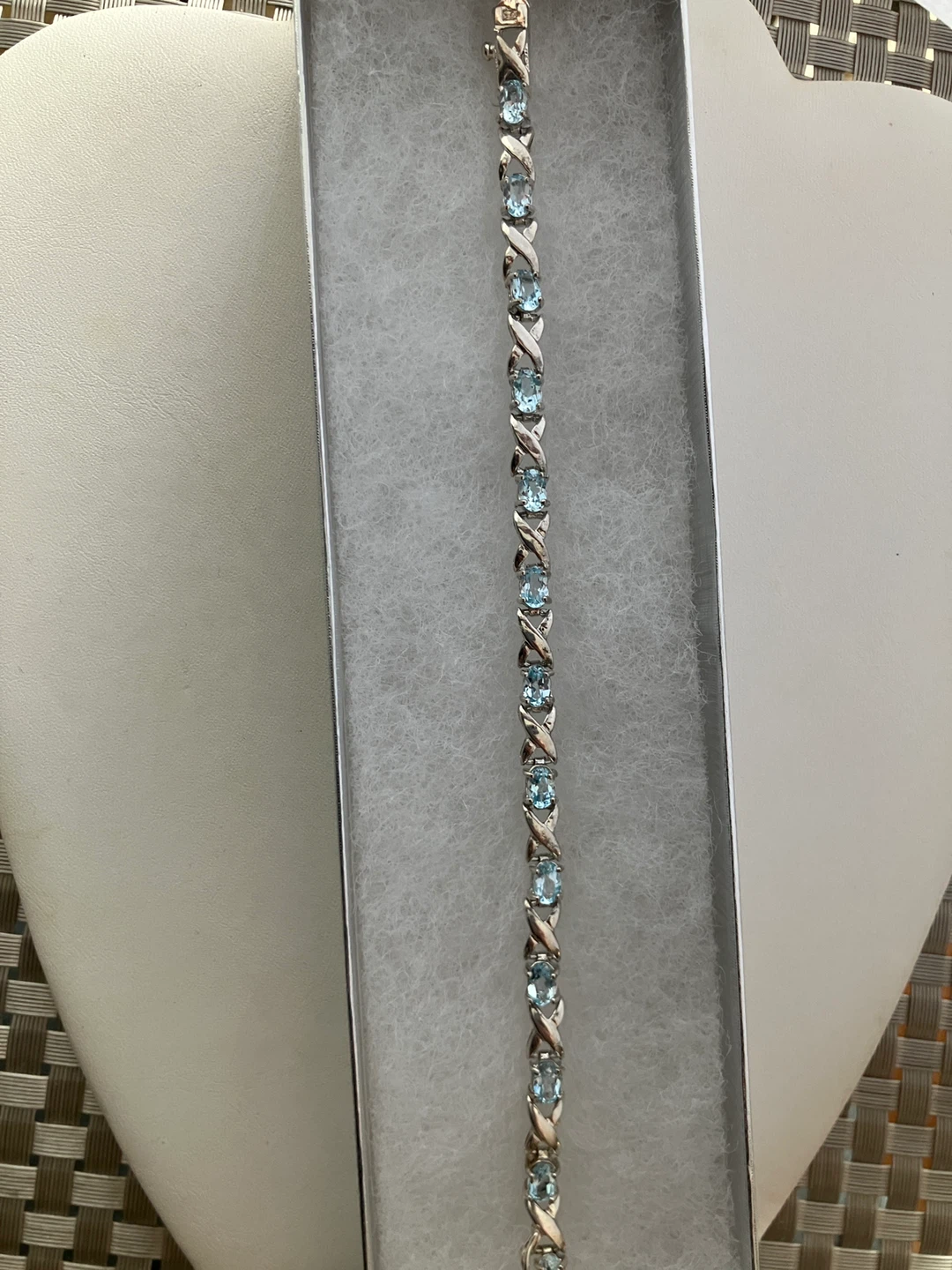 Blue Topaz 925 Sterling Silver Bracelet , 7.5" inches - photo 3