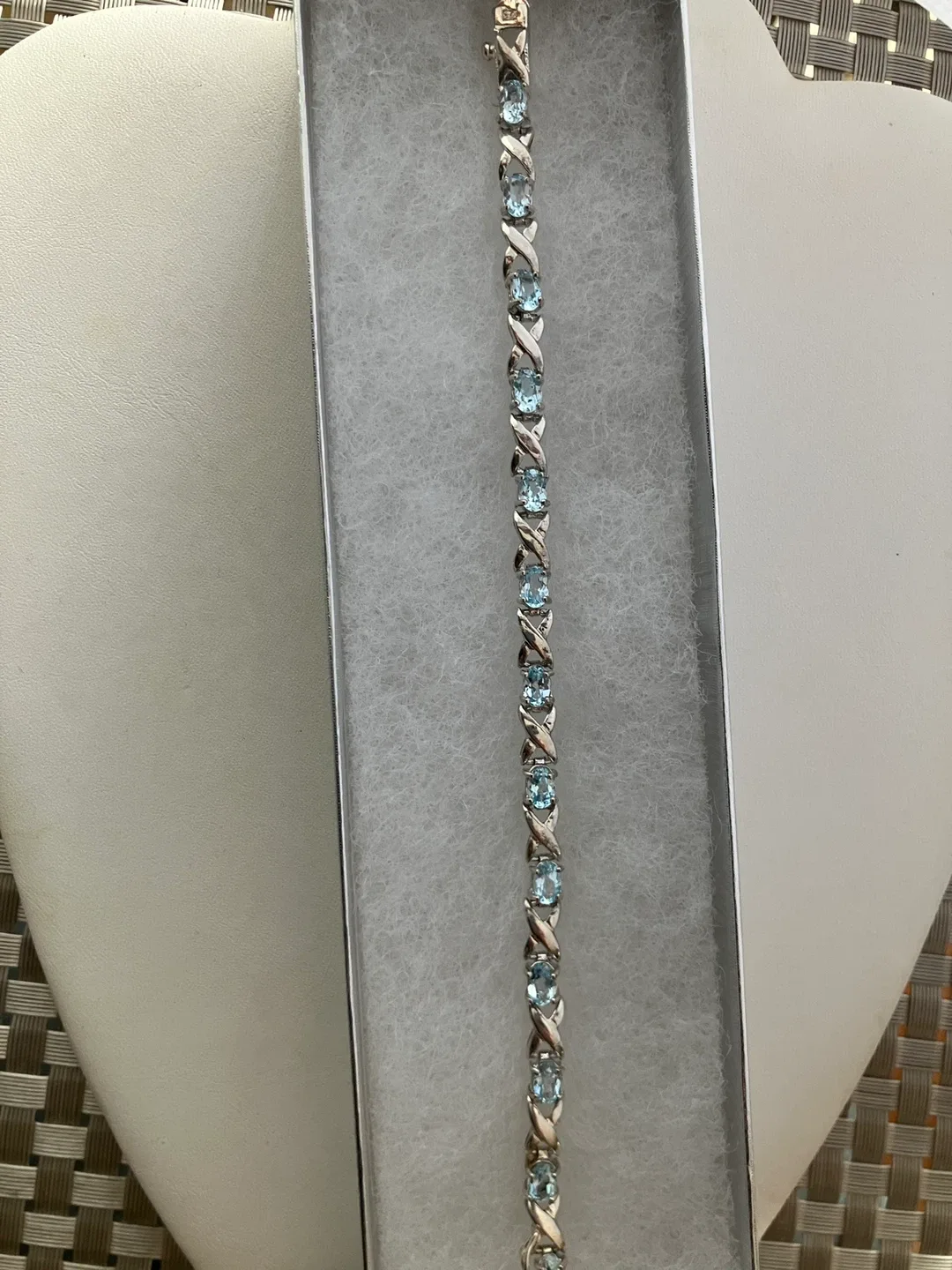 Blue Topaz 925 Sterling Silver Bracelet , 7.5" inches image indicator(3)