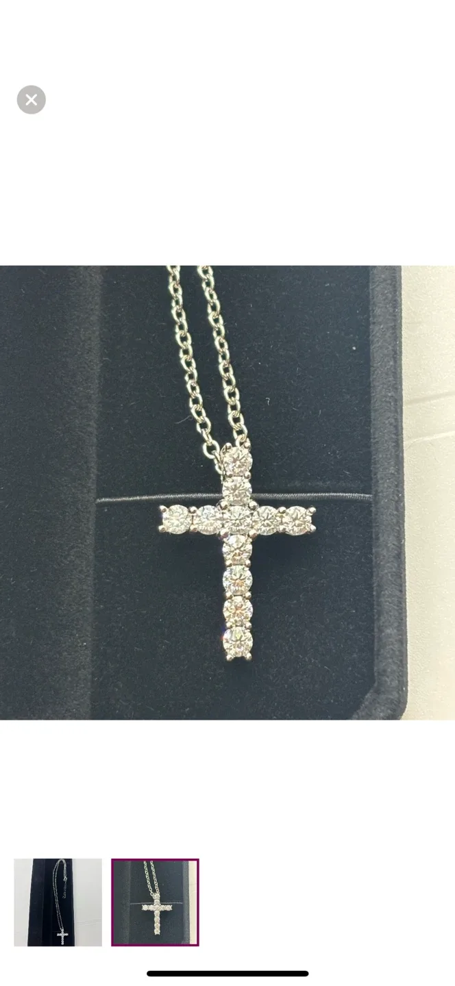 3.2ct MOISSANITE CROSS & S925 necklace image indicator(2)