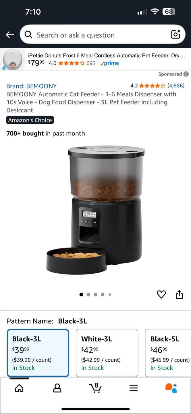 BEMOONY Automatic Pet Feeder - 3L thumbnail