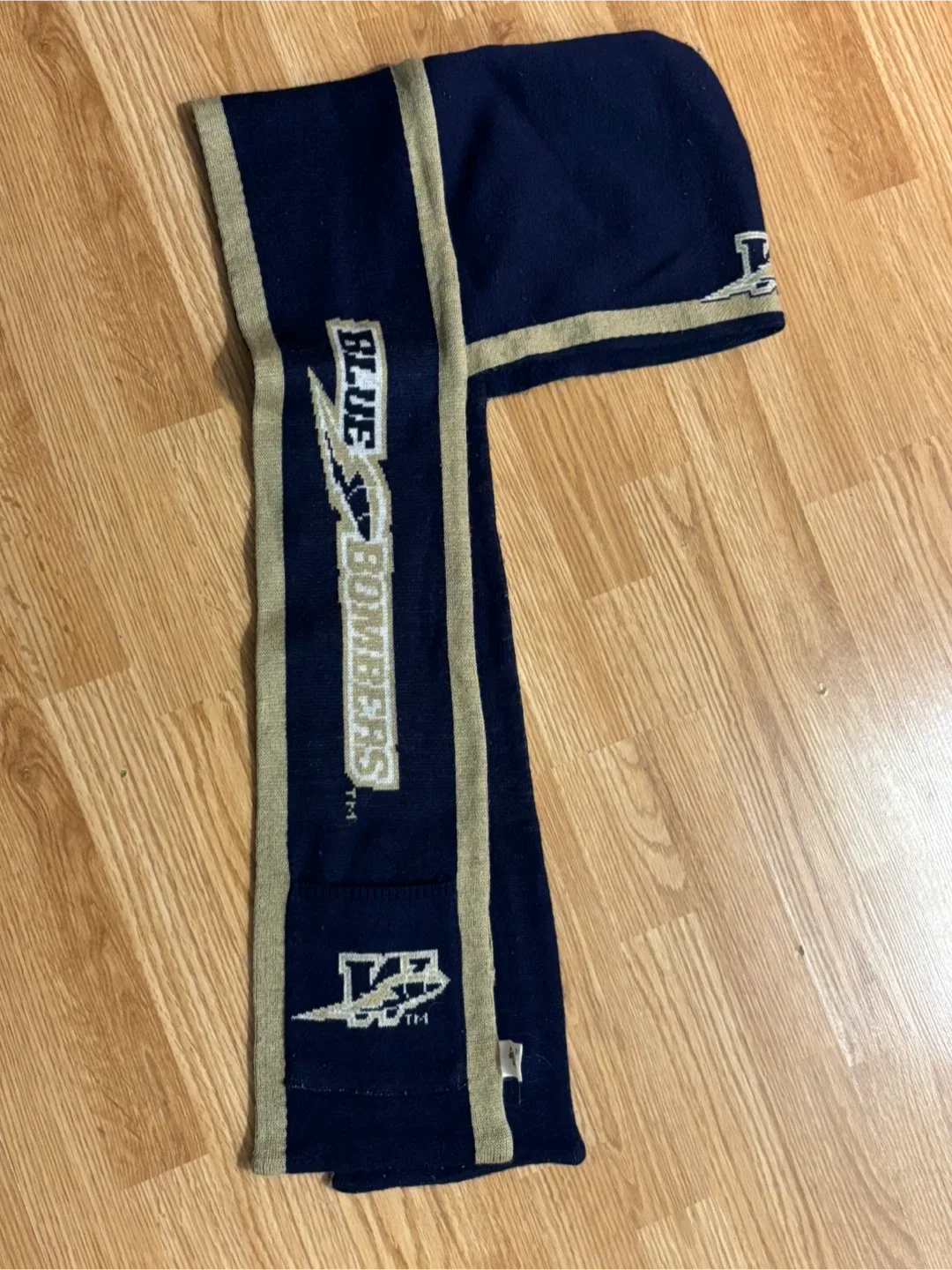 Winnipeg Blue Bombers CFL Scarf with Hood and hand pockets image indicator(2)