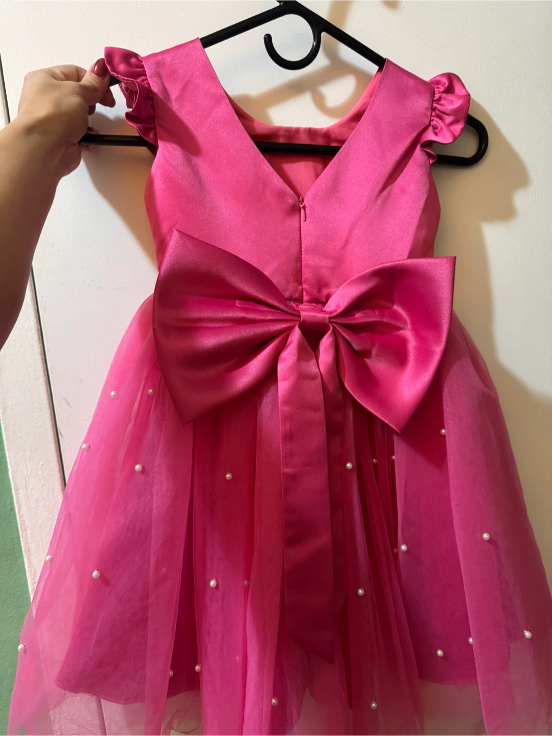 Pink Girls Dress with Pearl Details size 5/6 - photo 2