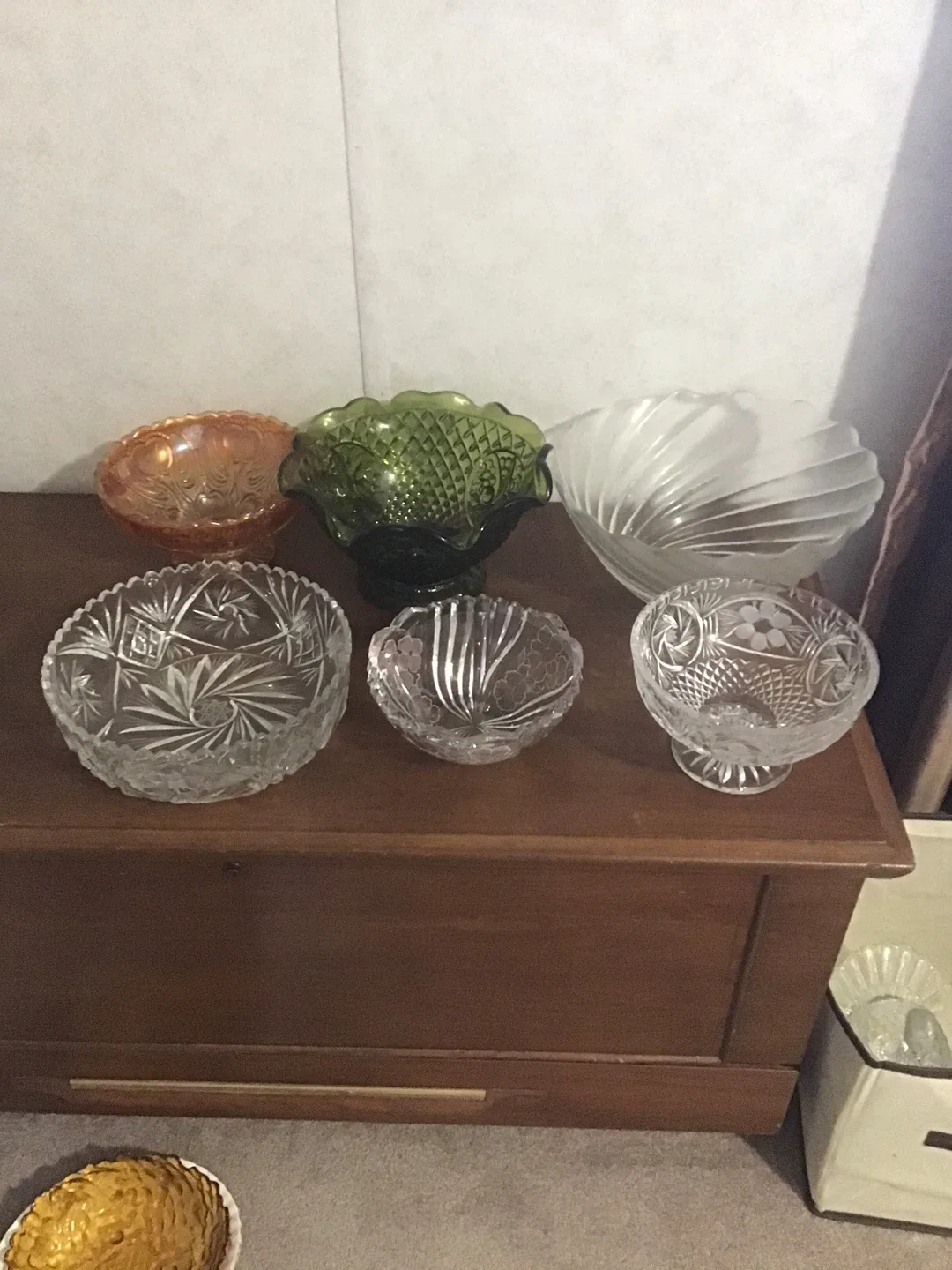 Vintage Crystal & Glass Bowls (Set of 6)