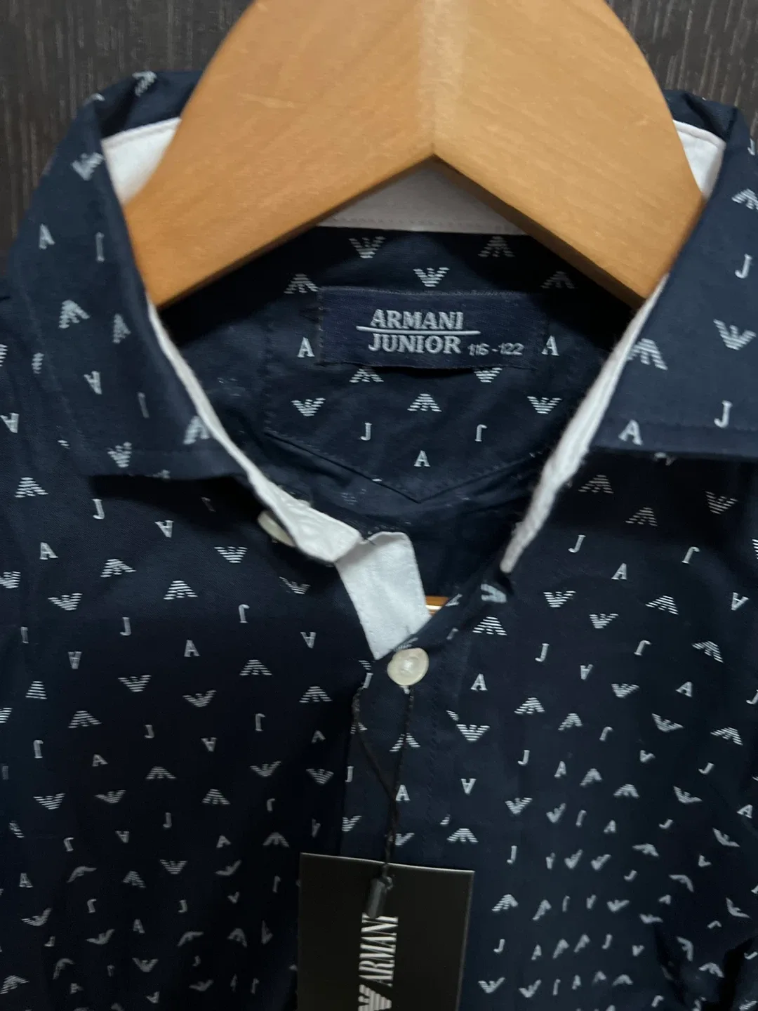 Armani Junior Navy Patterned Shirt - Size 116-122 image indicator(2)