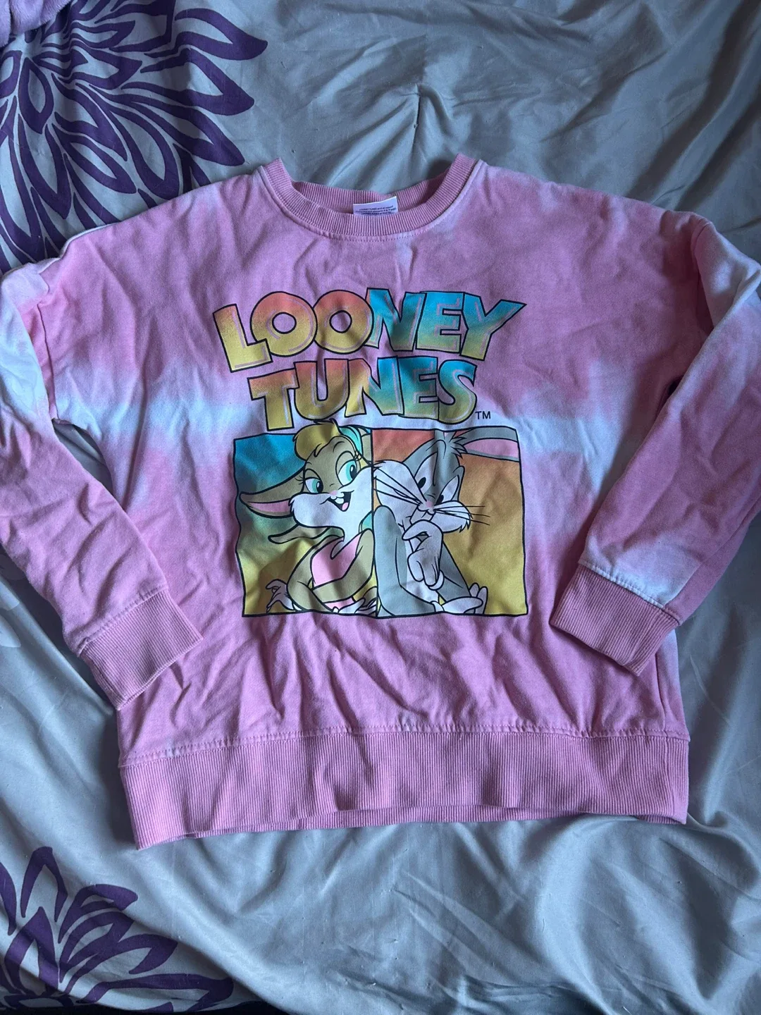 Looney Tunes Pink Sweatshirt - Size M (10-12) thumbnail