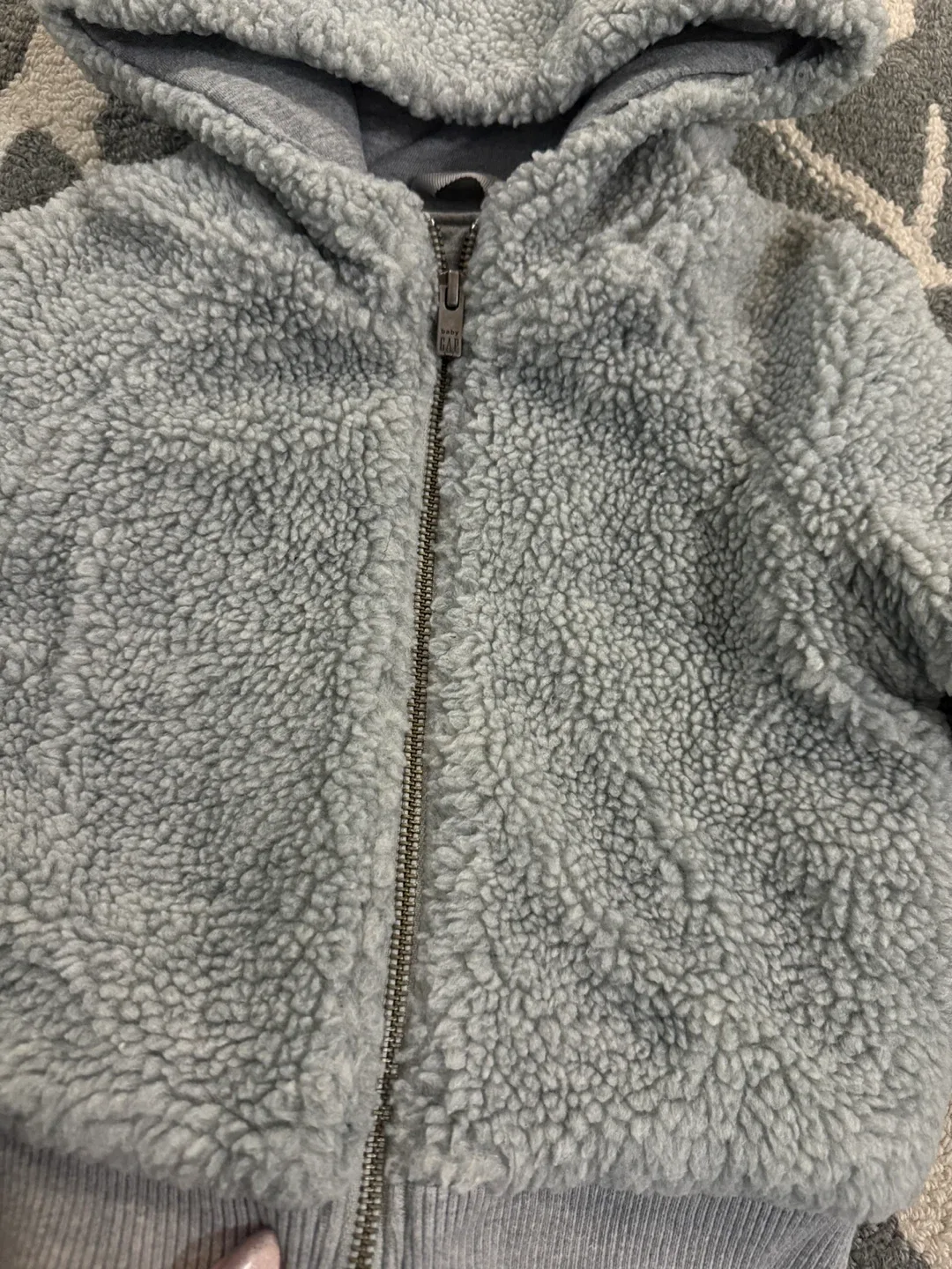 Baby GAP Grey Sherpa Hoodie - Size 3 Toddler image indicator(3)