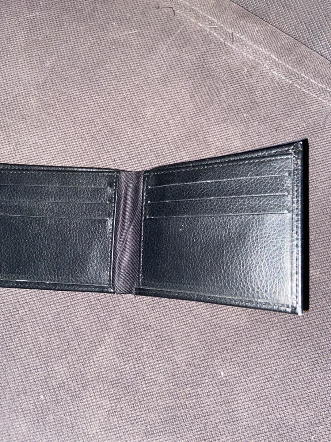 Black Leather Wallet with Winged Star Logo image indicator(2)