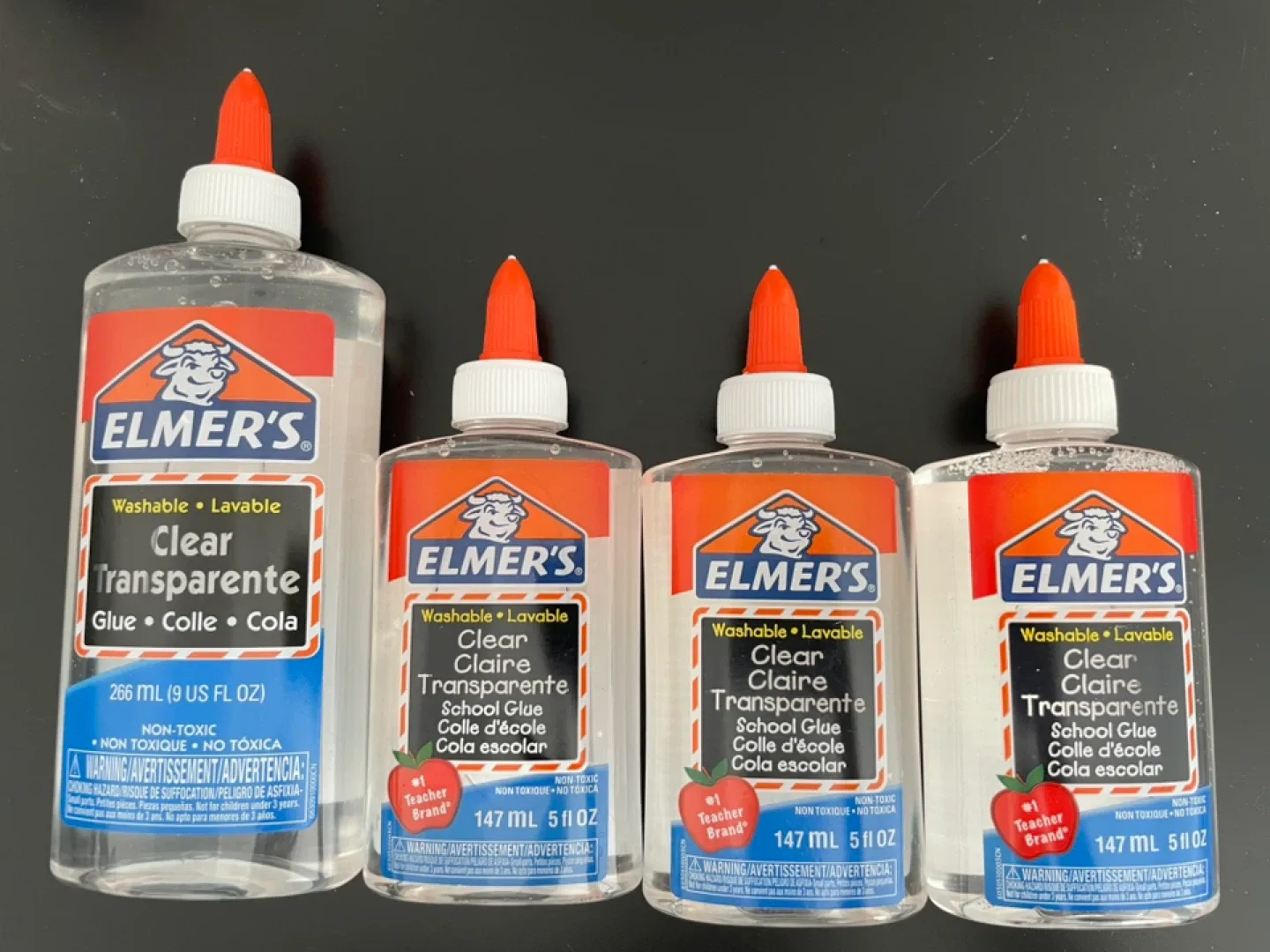 4 bottles Elmer's Washable Clear Glue - 266ml & 147ml thumbnail