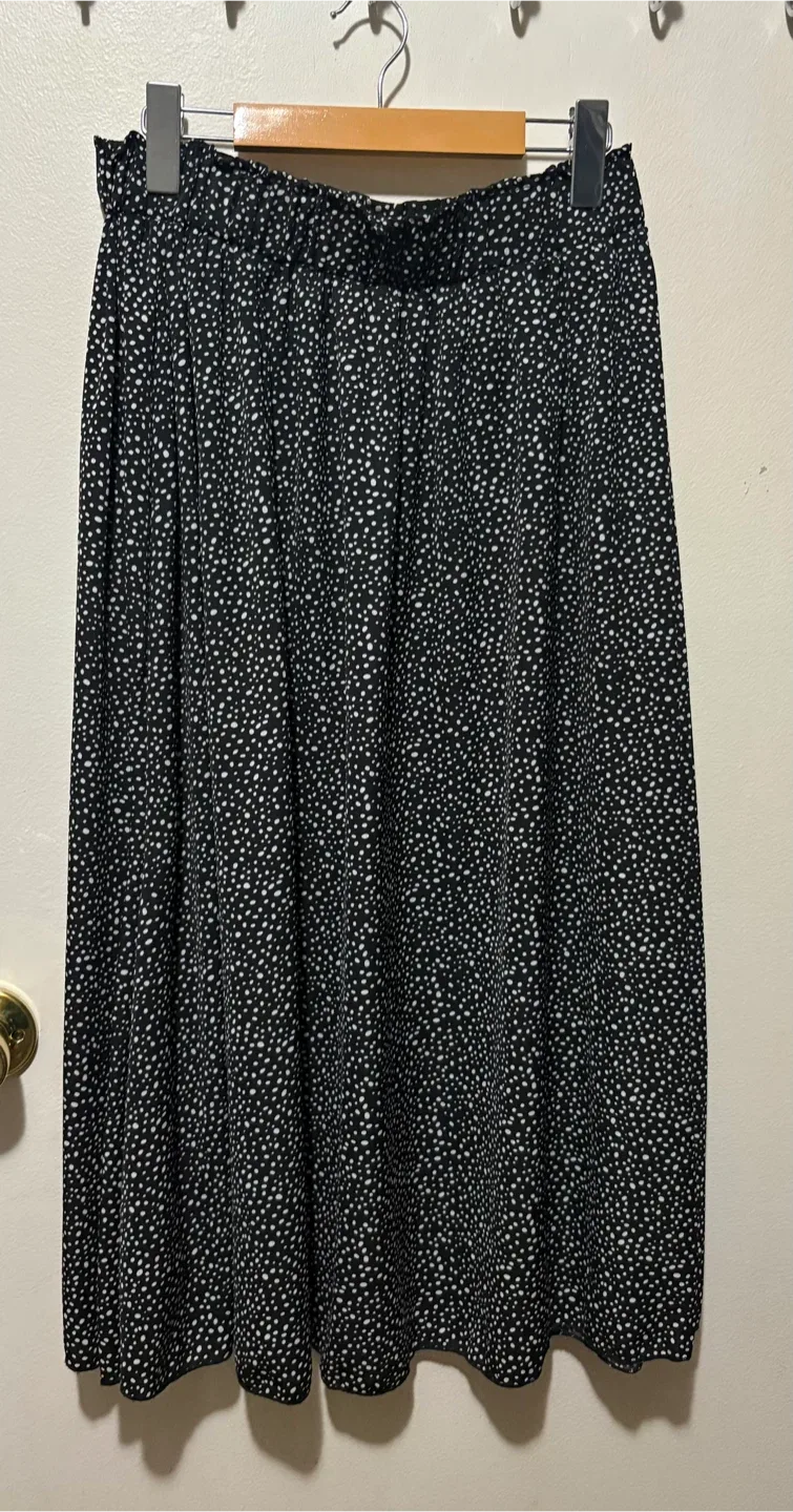 Black & White Polka Dot Midi Skirt thumbnail