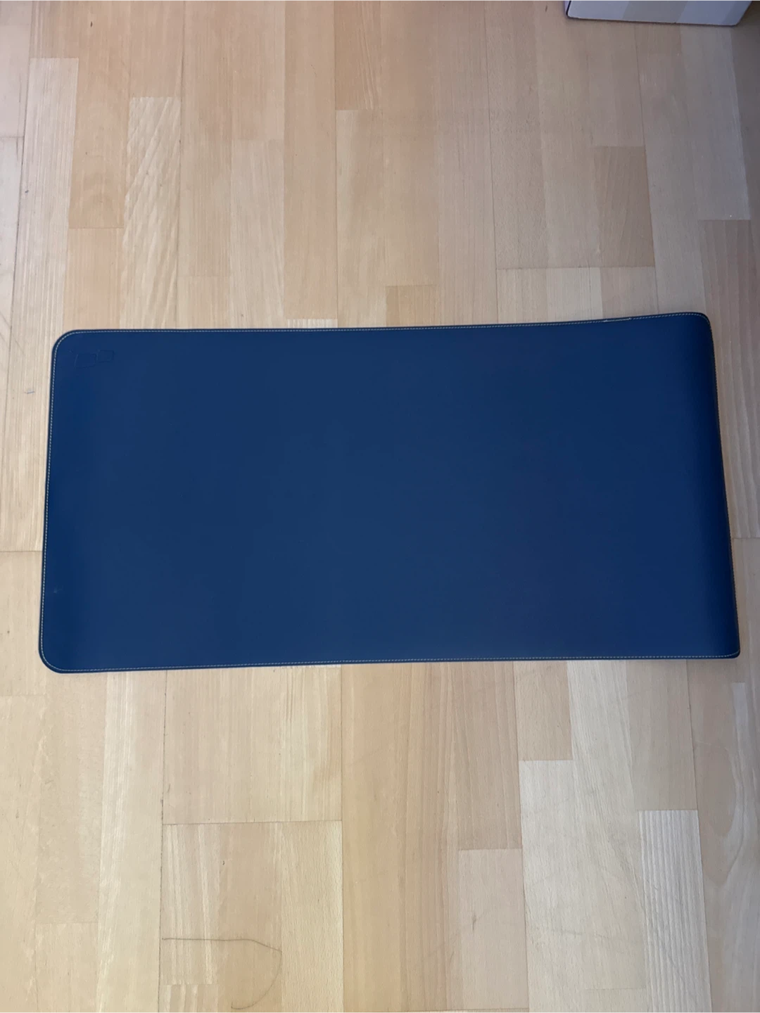 Blue and brown Leather Desk Mat