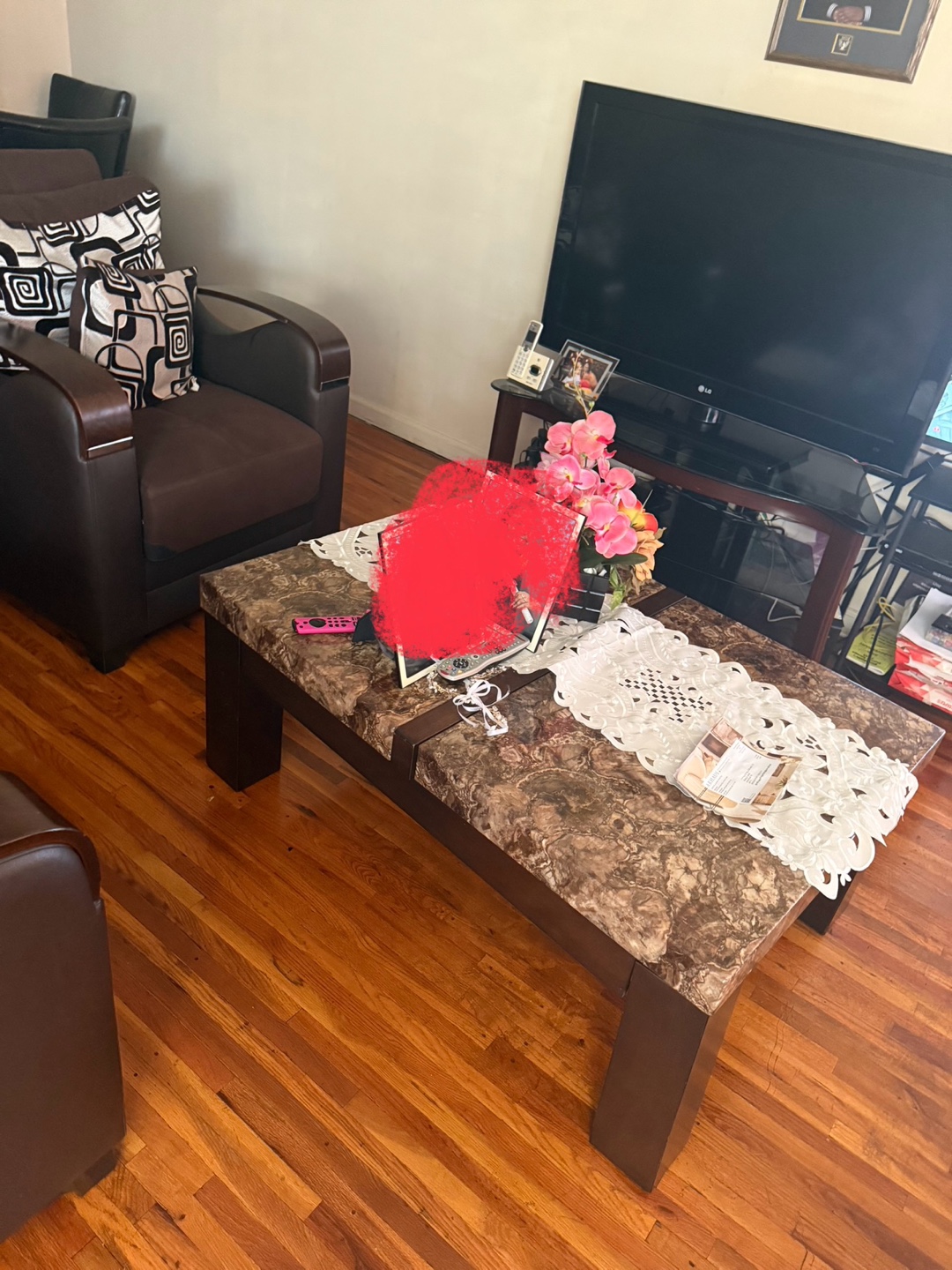 Marble Pattern Coffee Table - photo 5
