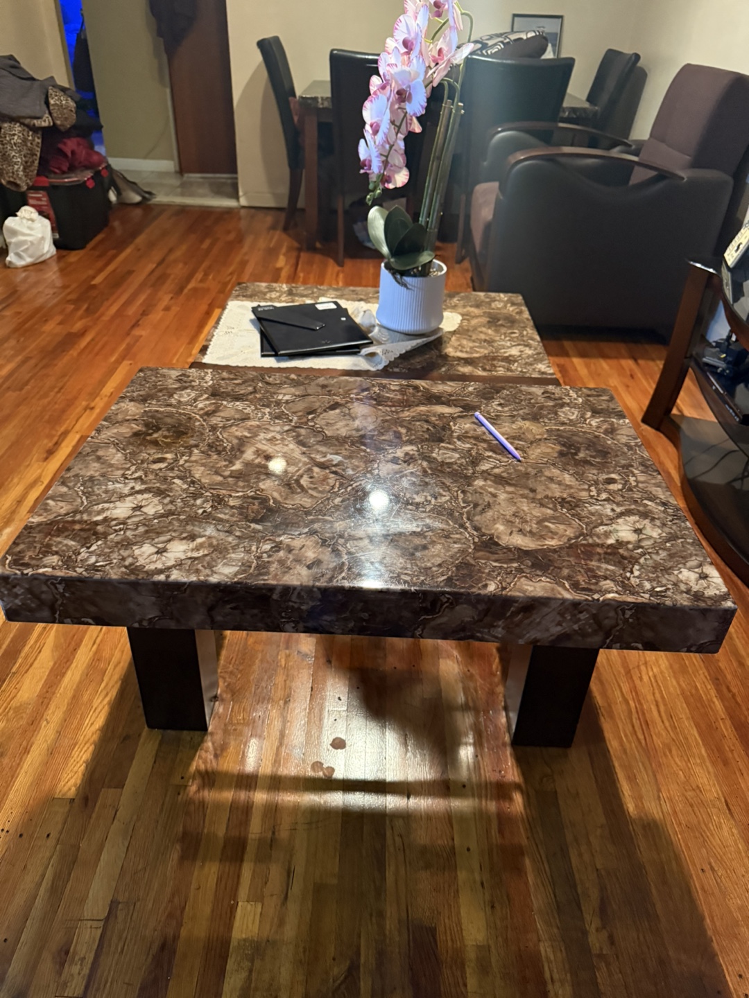 Marble Pattern Coffee Table - photo 4