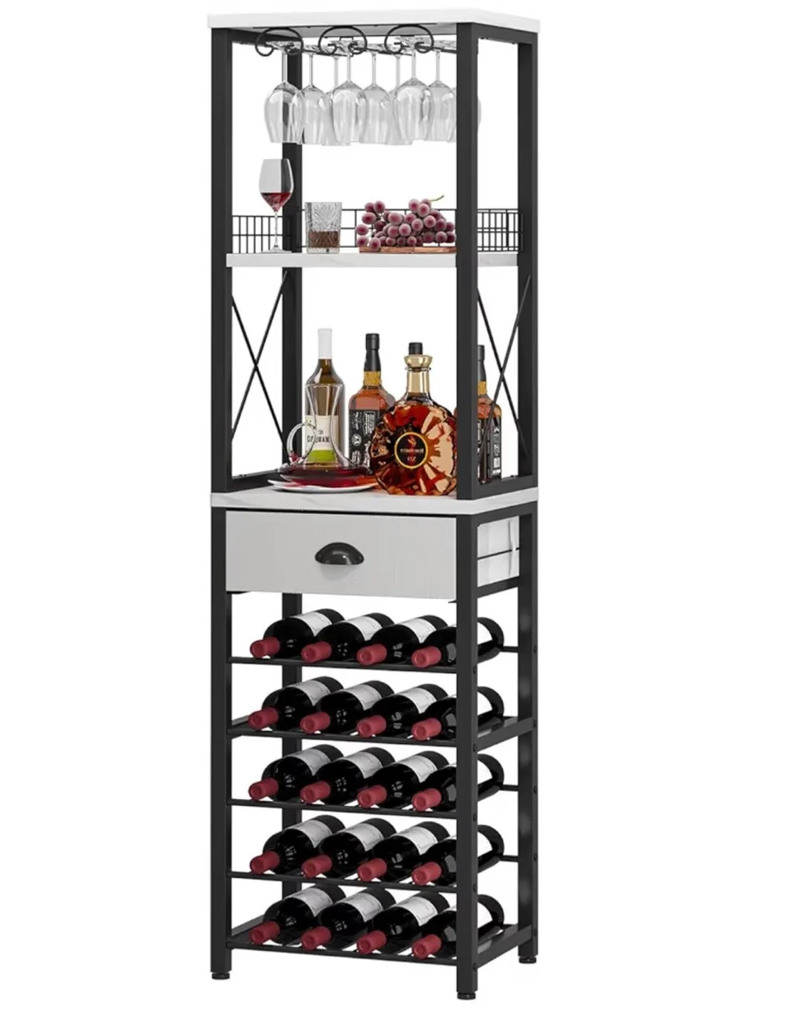 Wine Rack Stand with Glass Holder thumbnail