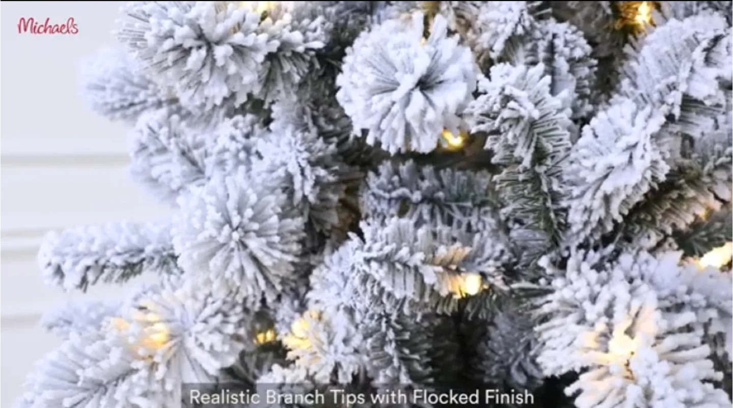 Ashland 7.5' Pre-Lit Vermont Pine Flocked Artificial Tree image indicator(3)