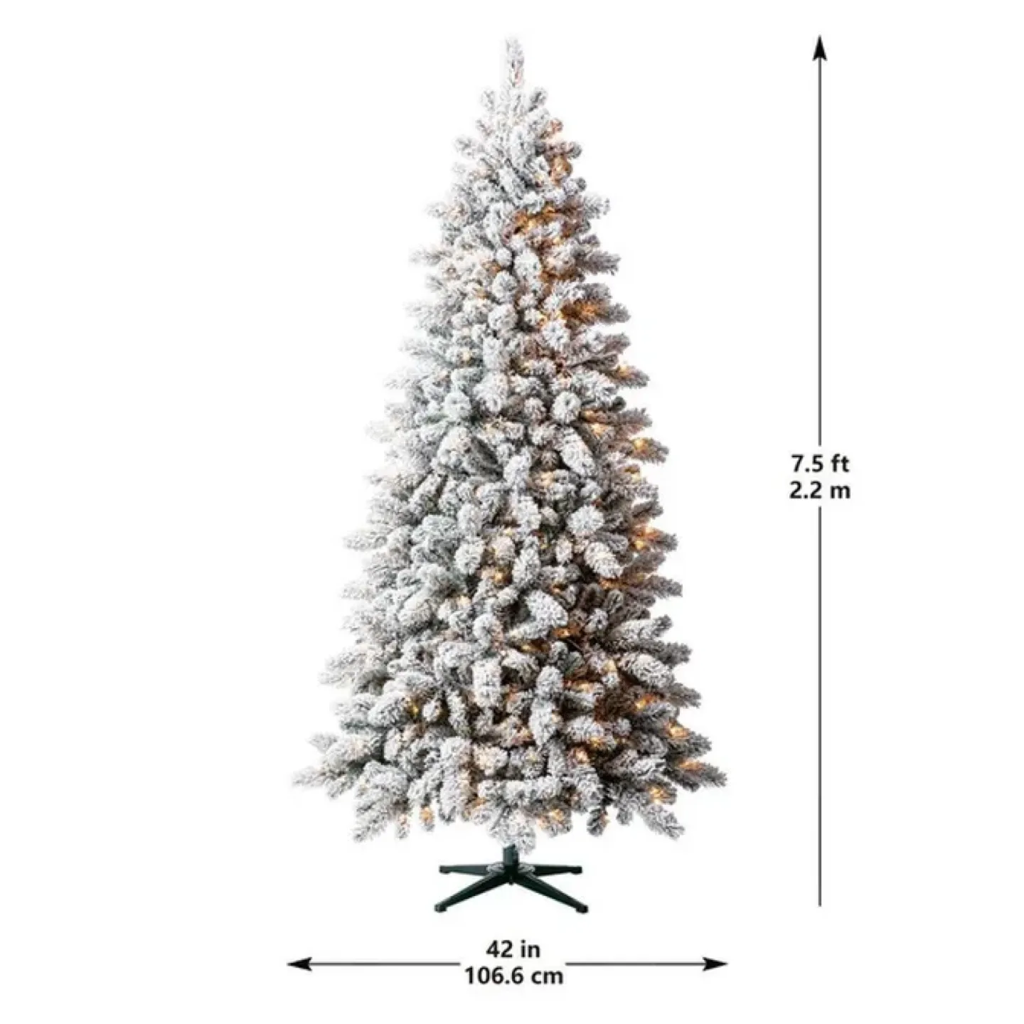 Ashland 7.5' Pre-Lit Vermont Pine Flocked Artificial Tree image indicator(2)