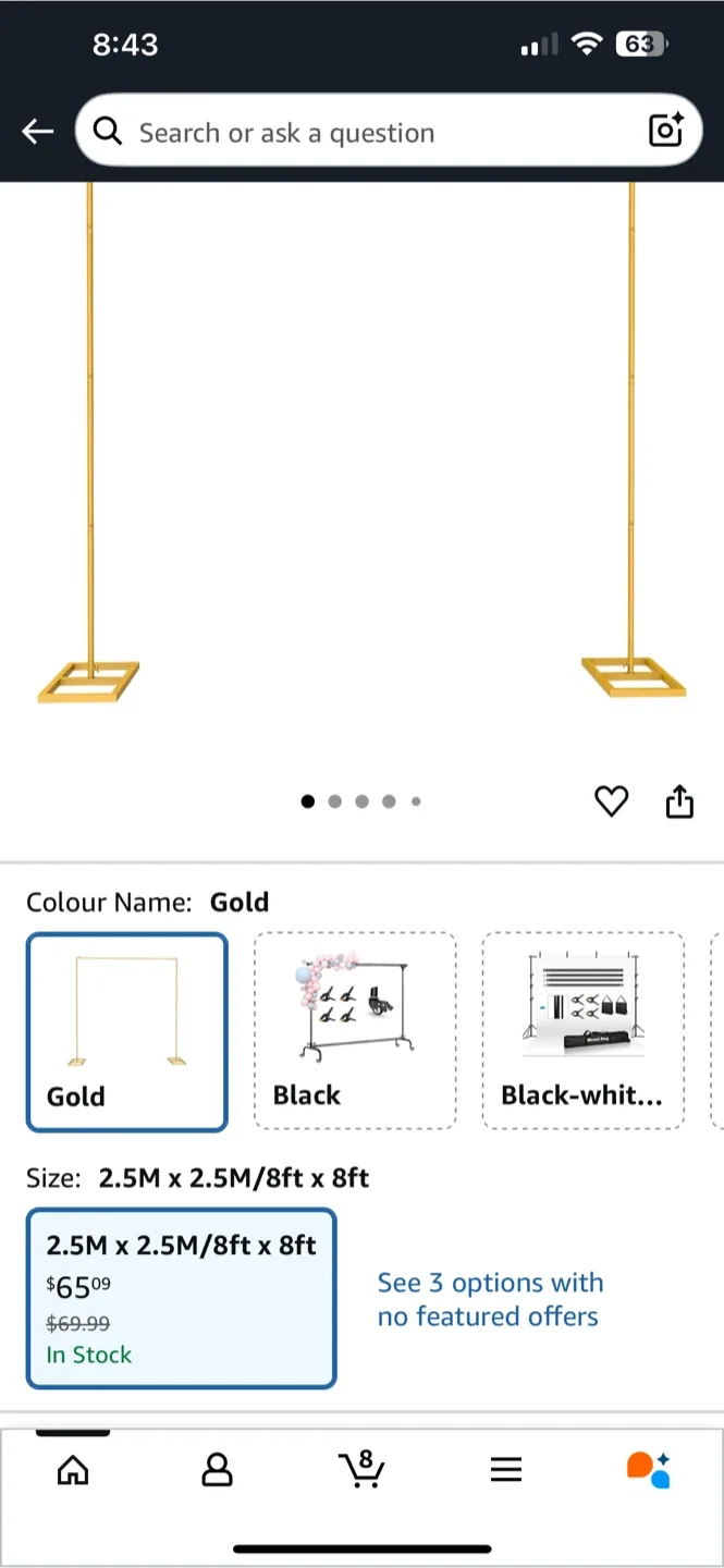 Balloon Party Arch - Gold, 8ft x 8ft - New in Box image indicator(2)