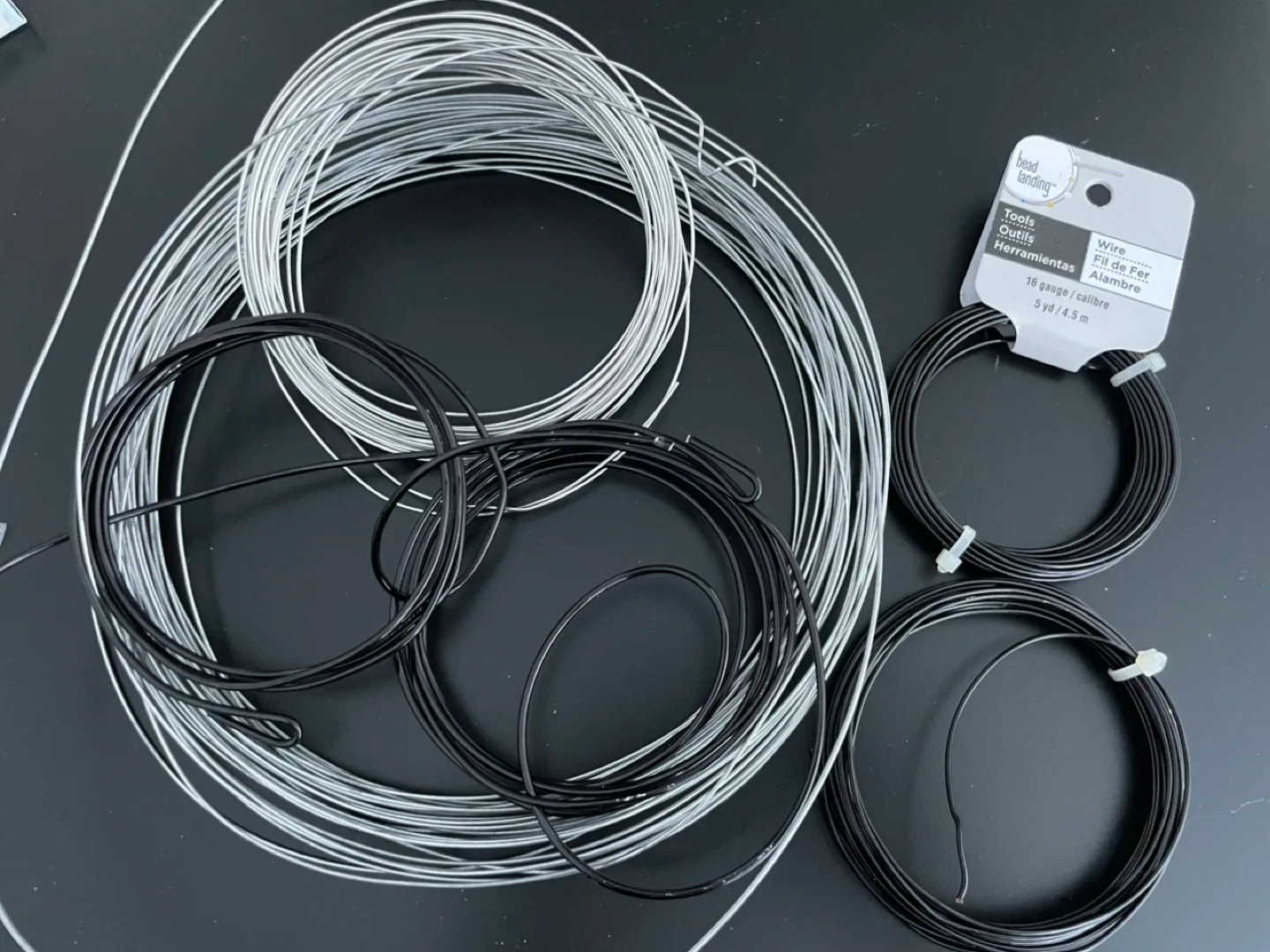 Bead Landing Wire - Black and Silver thumbnail